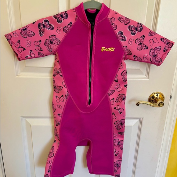 Kids Pink Butterfly Rashguard - Picture 1 of 4